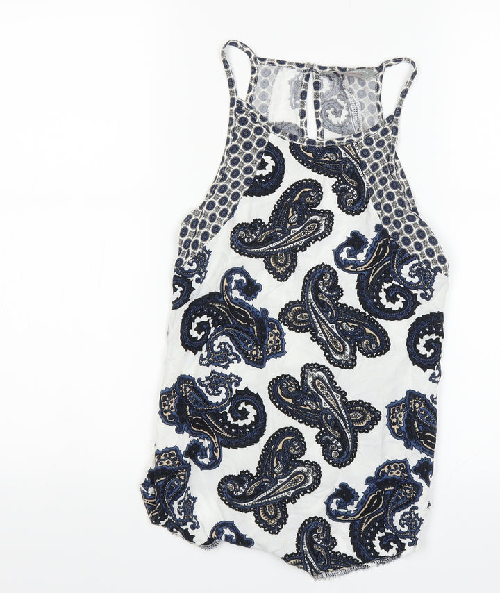 Dorothy Perkins Womens White Paisley Basic Tank Size 6