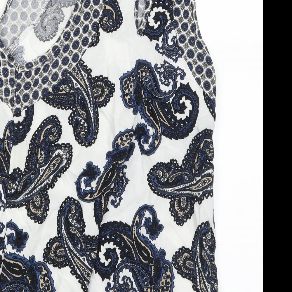 Dorothy Perkins Womens White Paisley  Basic Tank Size 6
