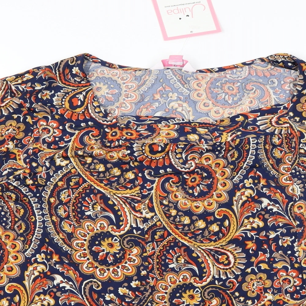 julipa Womens Multicoloured Geometric  Basic Blouse Size 16