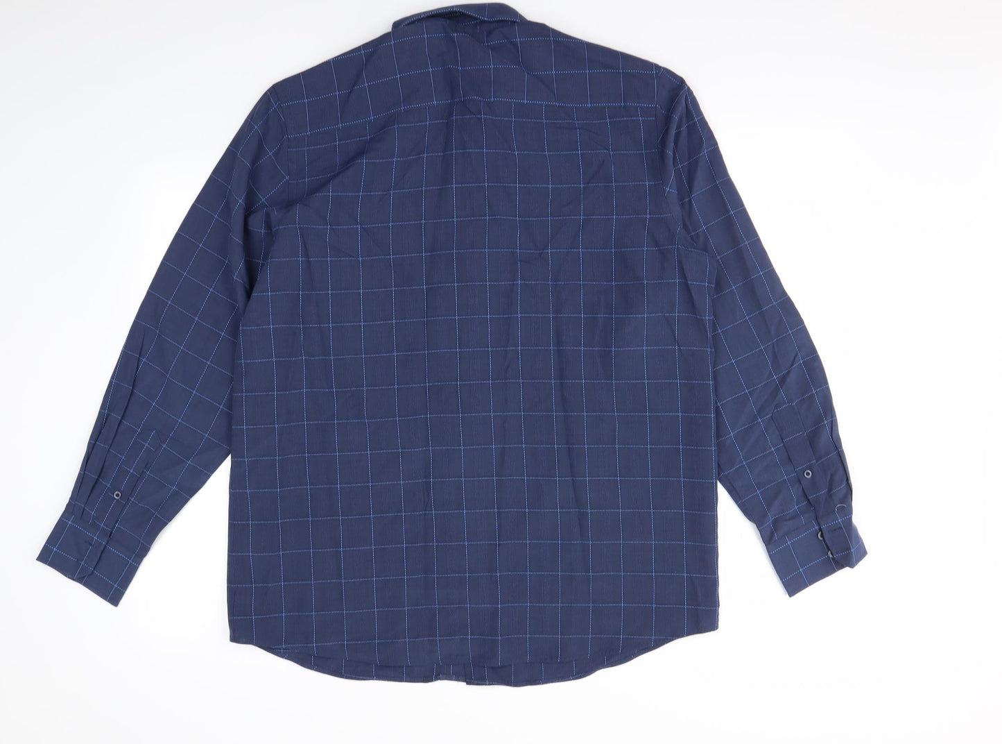 F&F Mens Blue Check   Dress Shirt Size M