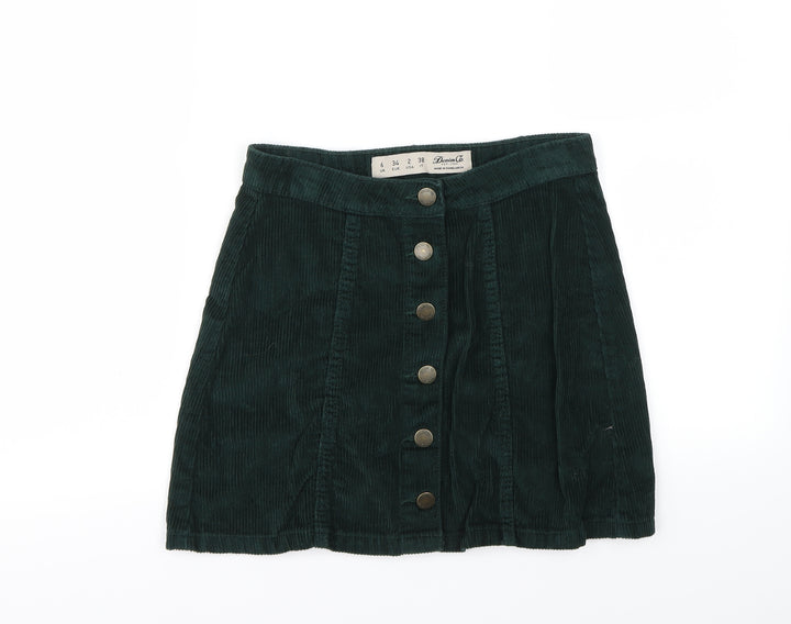 denim&co Womens Green Mini Skirt Size 6