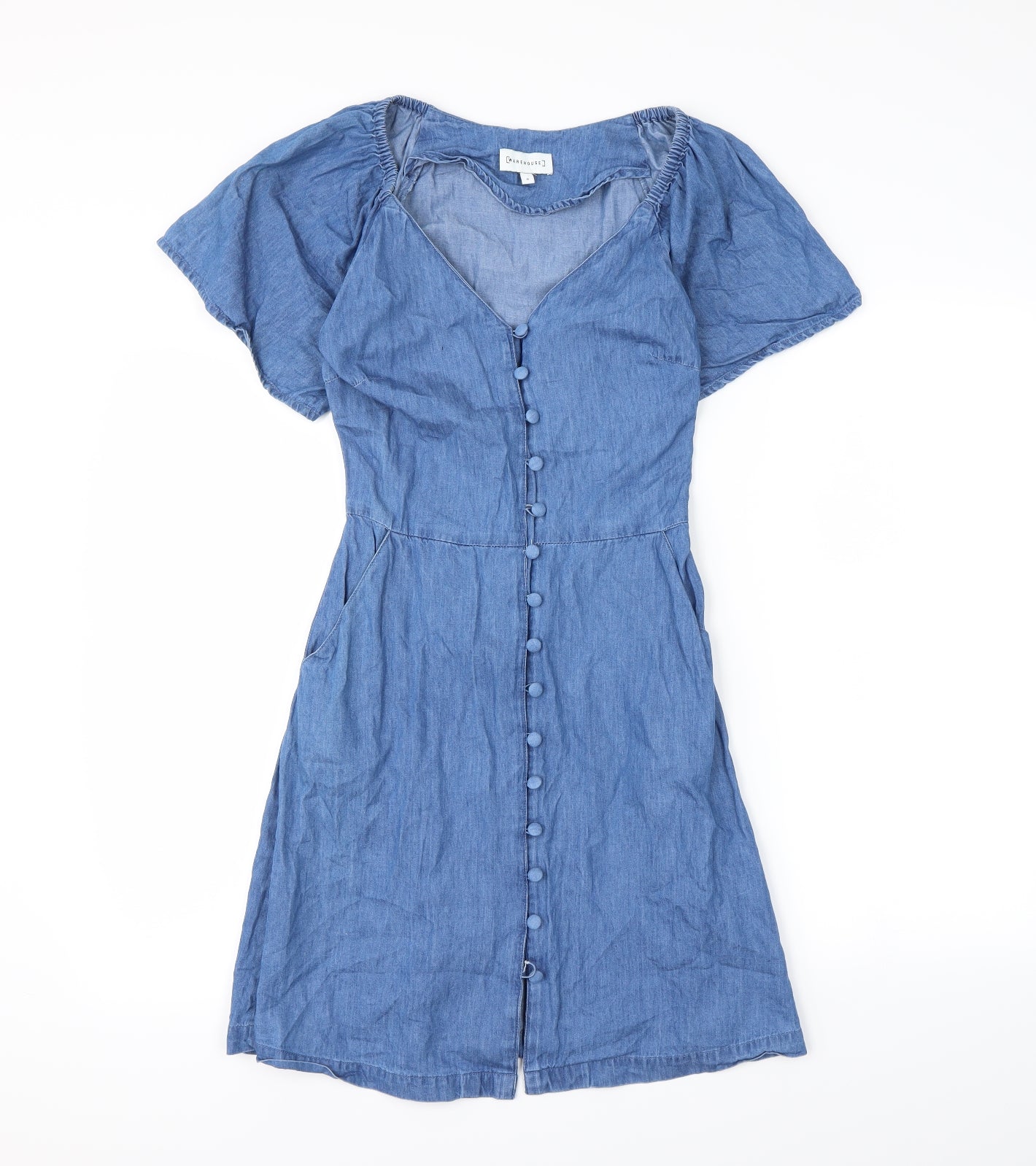 Warehouse Womens Blue  Denim Fit & Flare  Size 6