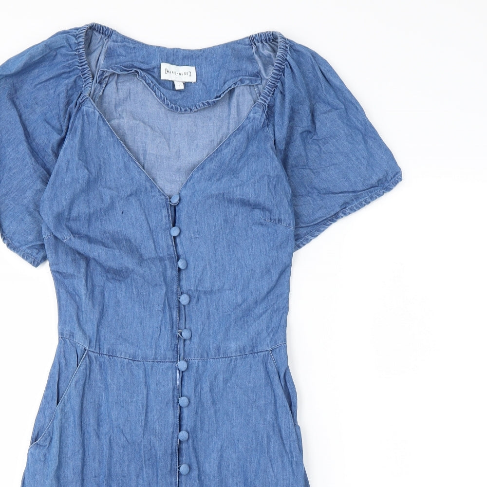 Warehouse Womens Blue  Denim Fit & Flare  Size 6