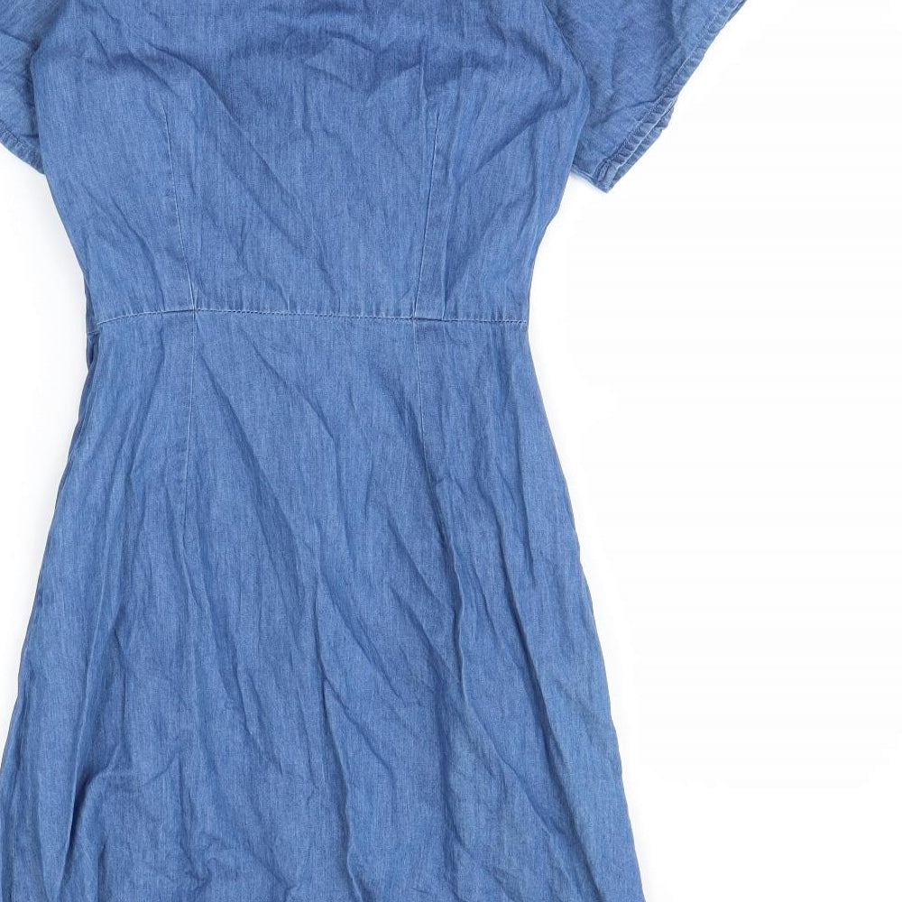 Warehouse Womens Blue  Denim Fit & Flare  Size 6