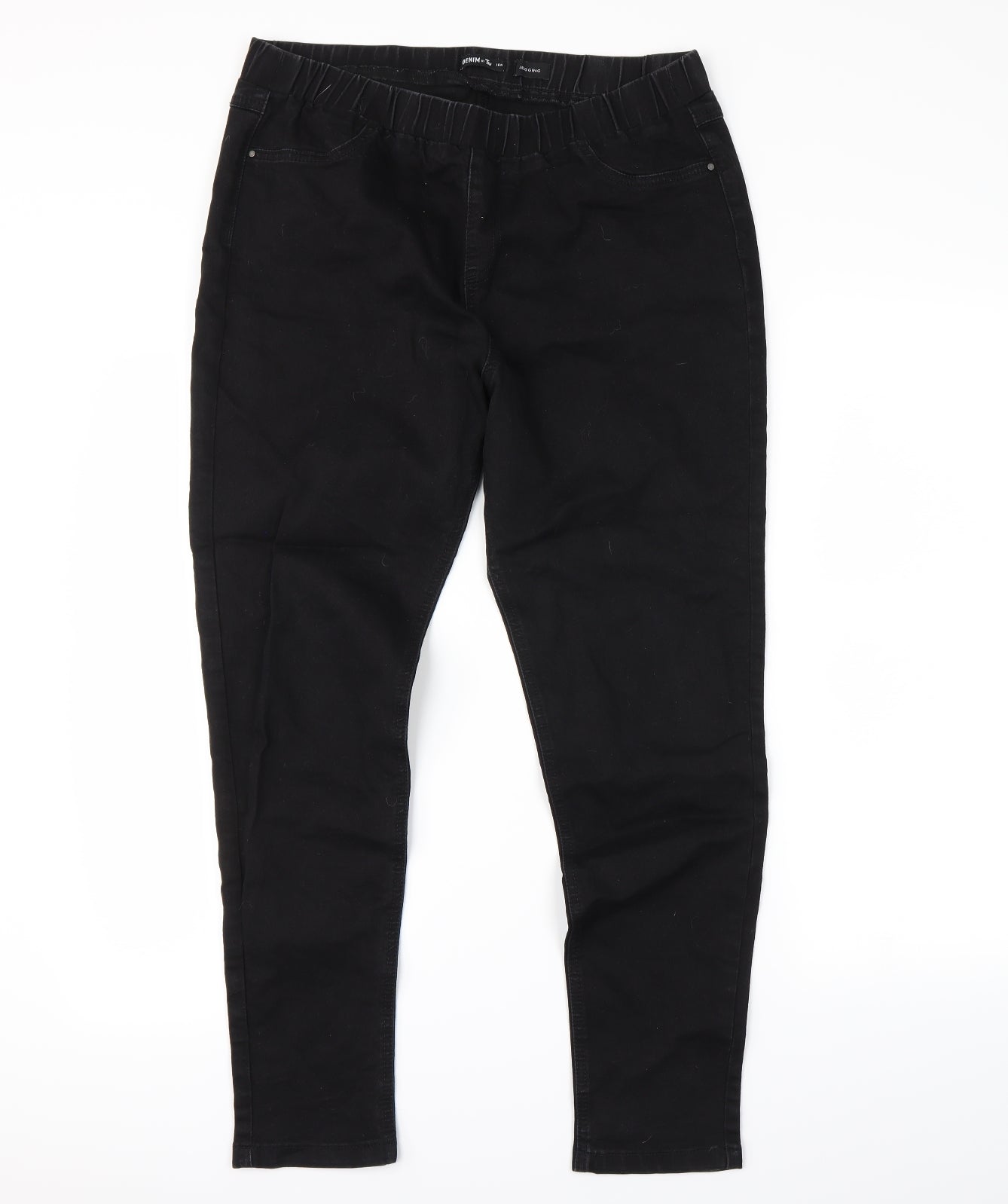TU Womens Black  Denim Skinny Jeans Size 16 L28 in