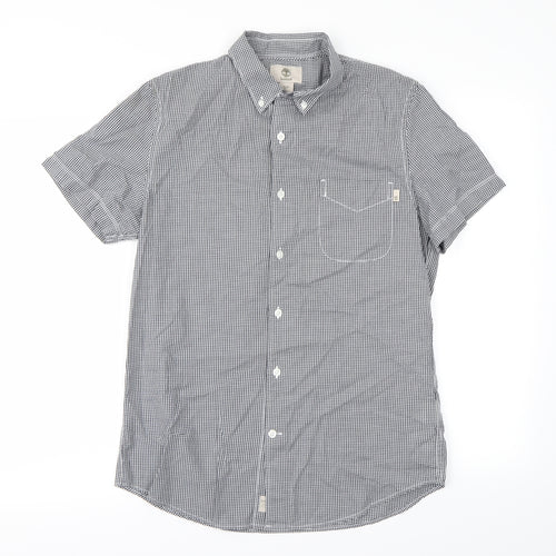 Timberland Mens Black Check   Button-Up Size S