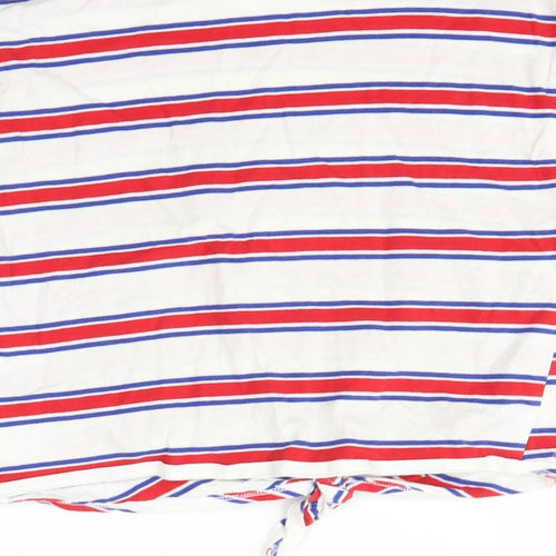 New Look Girls White Striped  Basic T-Shirt Size 10 Years