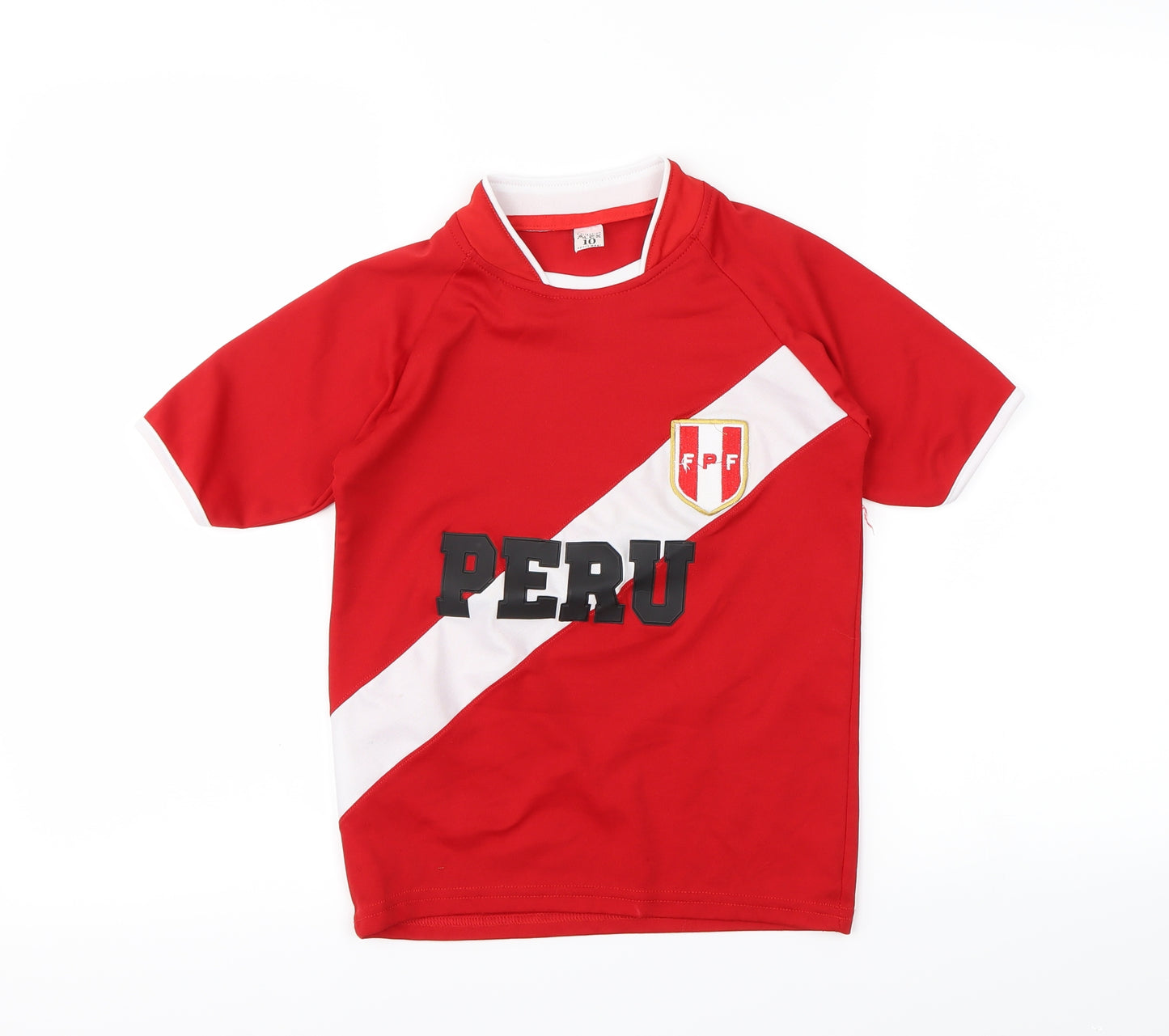 Preworn Boys Red   Basic T-Shirt Size 10 Years  - Peru
