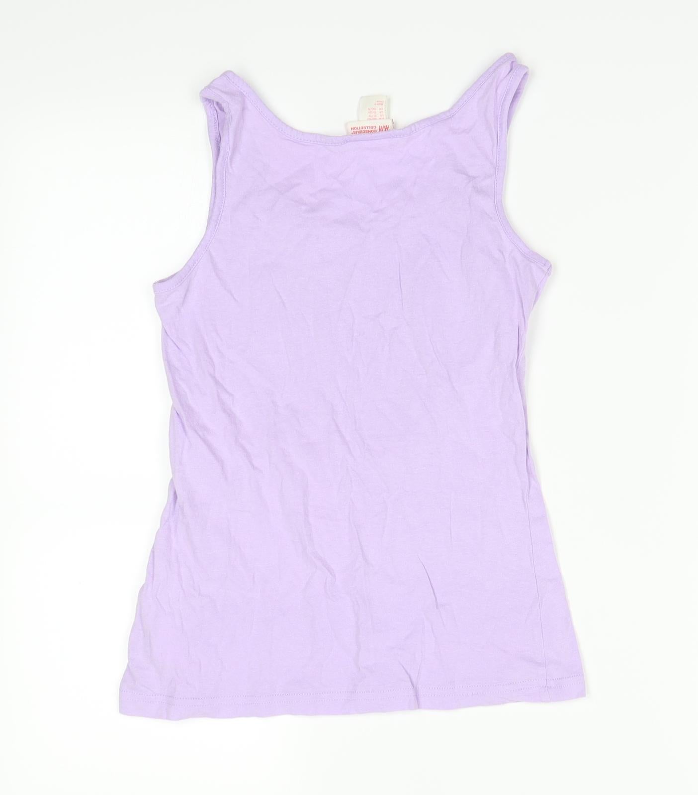 H&M Girls Purple   Basic Tank Size 10-11 Years