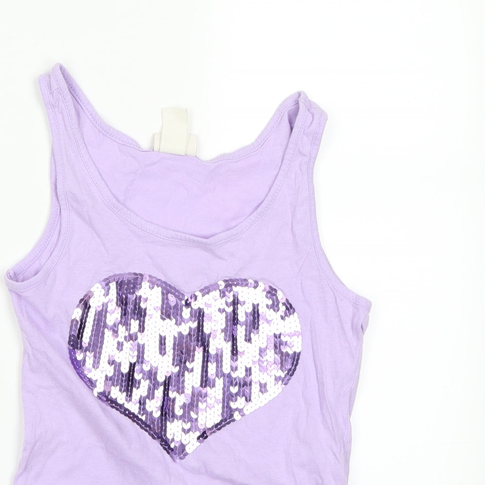 H&M Girls Purple   Basic Tank Size 10-11 Years