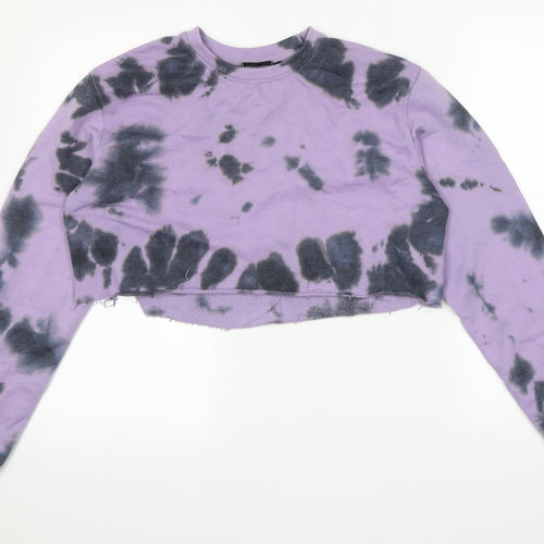 Pretty little thing Womens Purple Polka Dot  Pullover Jumper Size 6