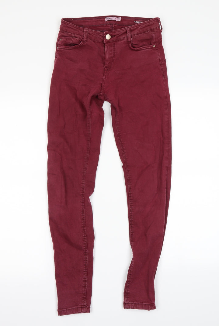 Bershka Womens Purple Denim Skinny Jeans Size 6 L27 in