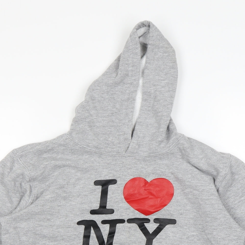Preworn Girls Grey   Pullover Hoodie Size 10-11 Years  - new York