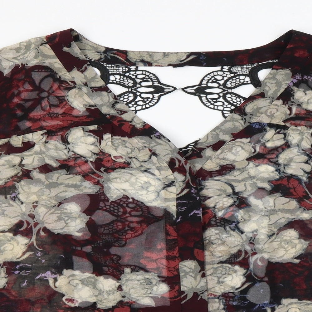 Preworn Womens Multicoloured Floral  Basic Button-Up Size XL