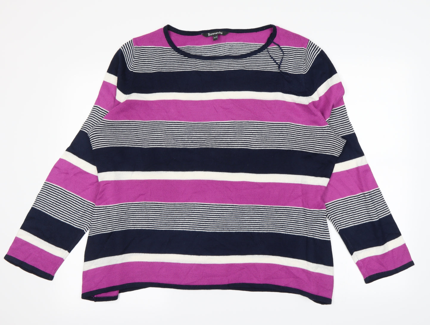 Bonmarché Womens Multicoloured Striped  Pullover Jumper Size 20