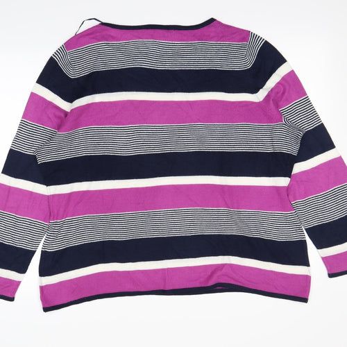 Bonmarché Womens Multicoloured Striped  Pullover Jumper Size 20