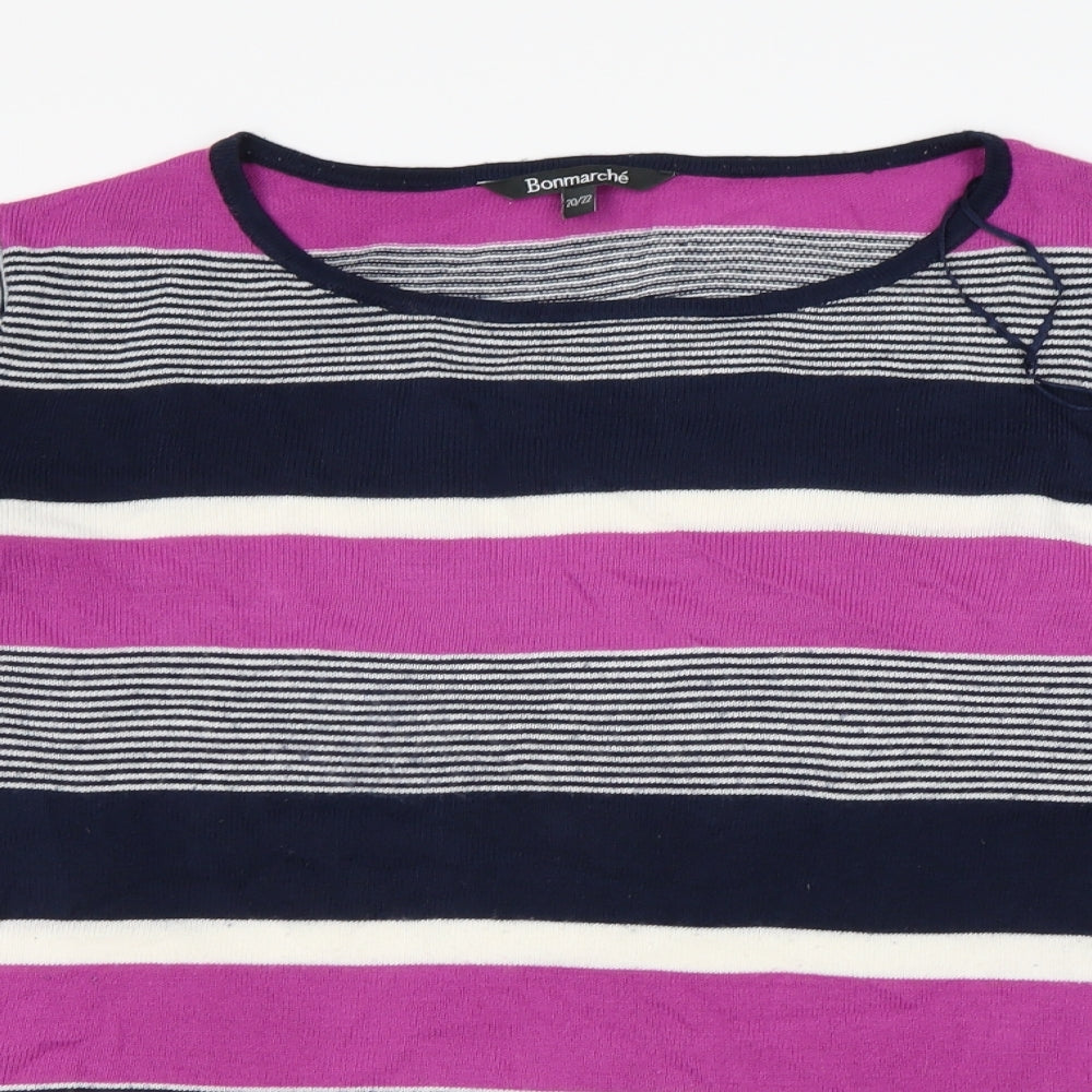 Bonmarché Womens Multicoloured Striped  Pullover Jumper Size 20