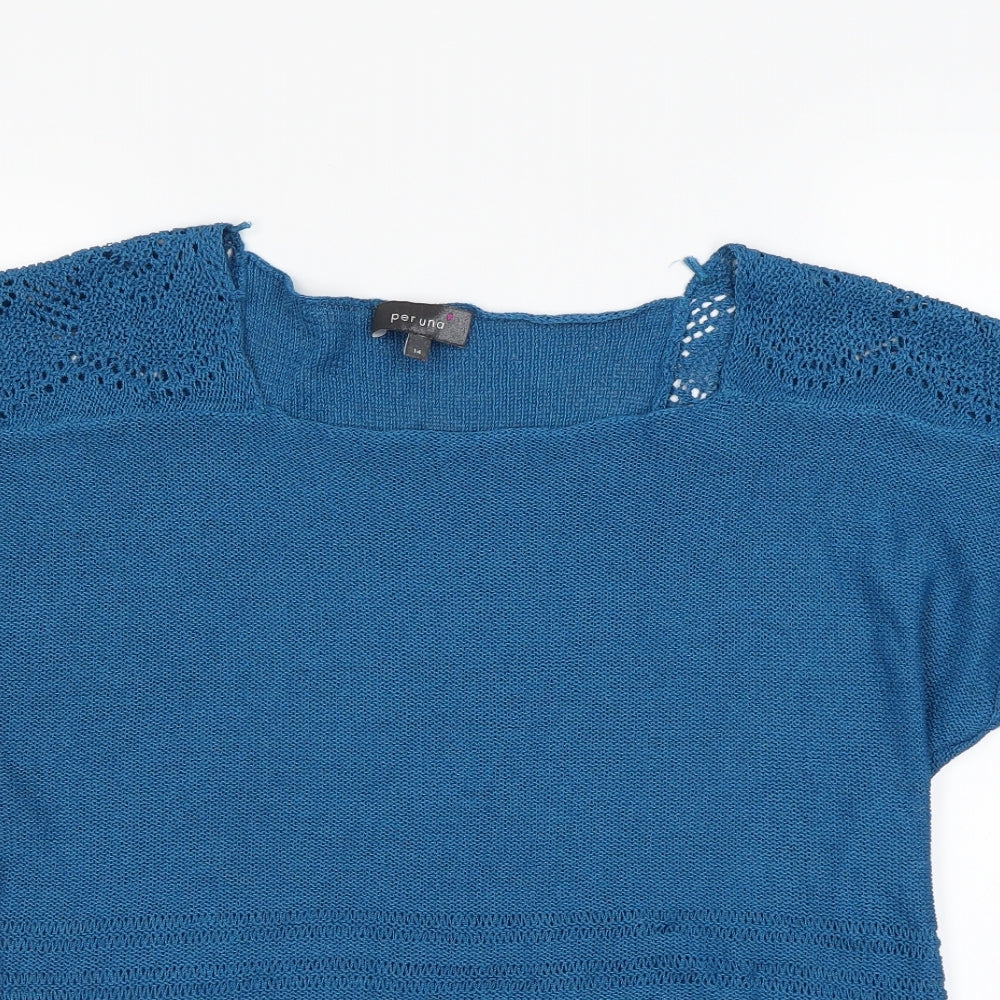 Per Una Womens Blue   Pullover Sweatshirt Size 14
