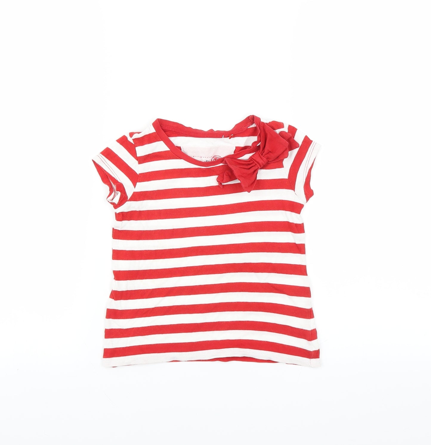 NEXT Girls Red Striped  Basic T-Shirt Size 4 Years