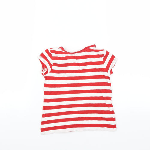 NEXT Girls Red Striped  Basic T-Shirt Size 4 Years