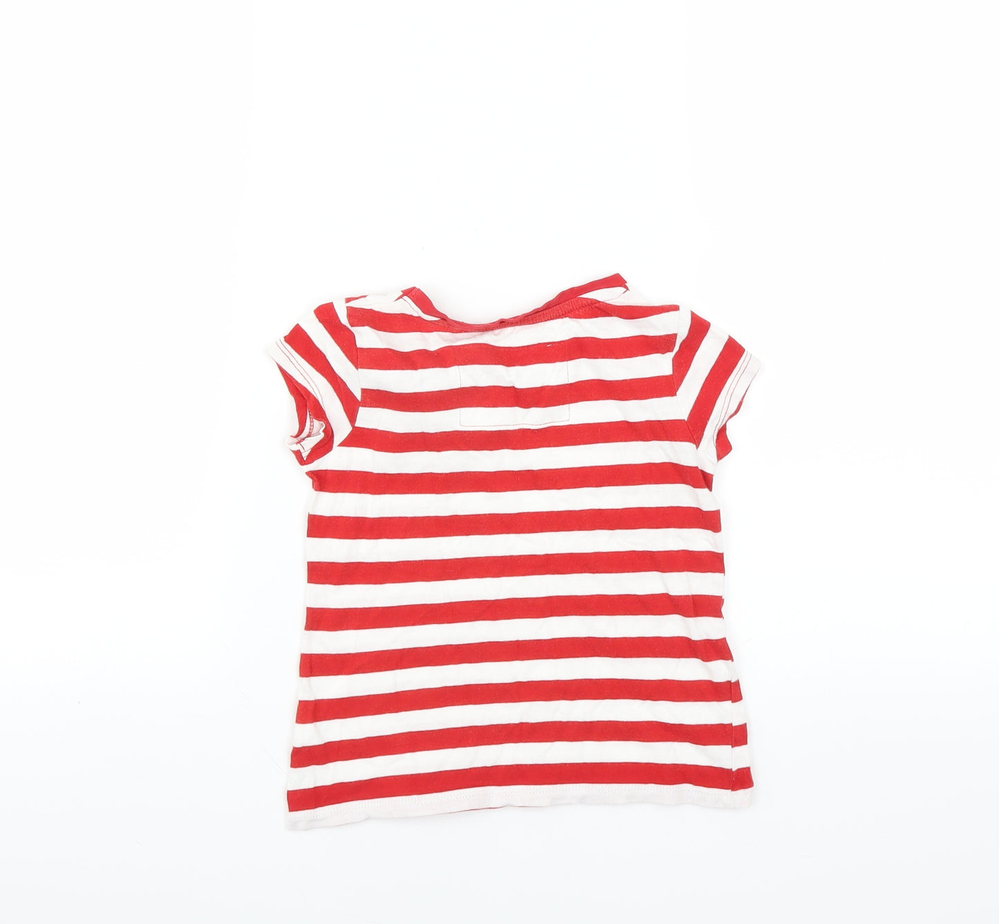 NEXT Girls Red Striped  Basic T-Shirt Size 4 Years