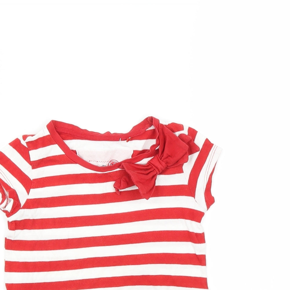 NEXT Girls Red Striped  Basic T-Shirt Size 4 Years