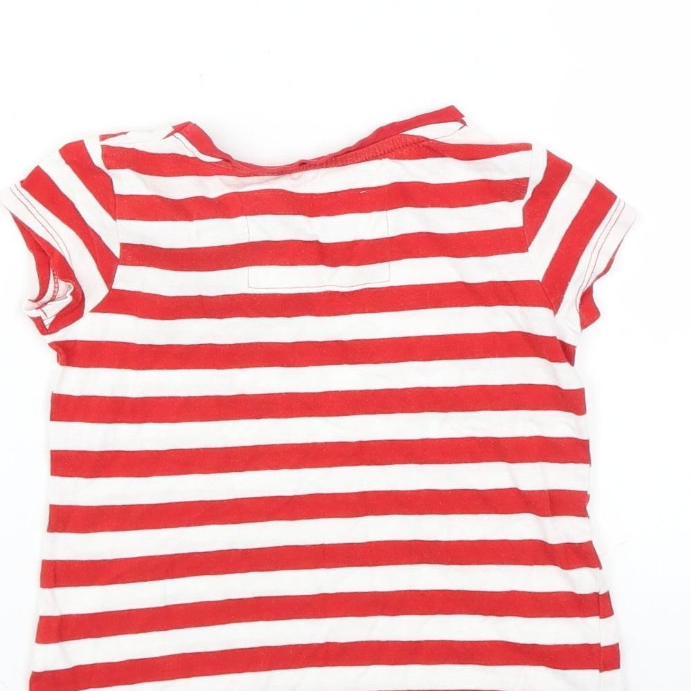 NEXT Girls Red Striped  Basic T-Shirt Size 4 Years