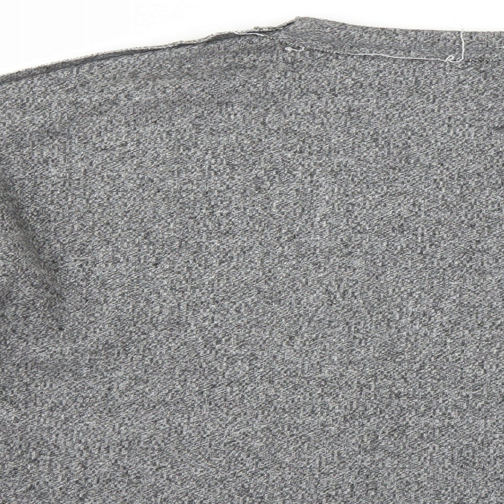 Zara Womens Grey   Pullover Jumper Size S  - CROPPED distressed neckline