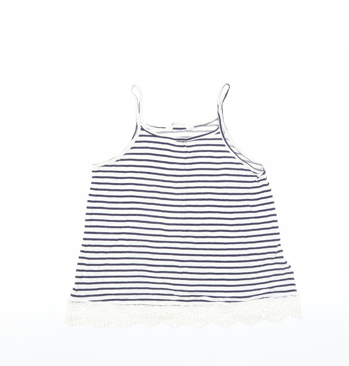 H&M Girls Blue Striped  Camisole T-Shirt Size 14 Years