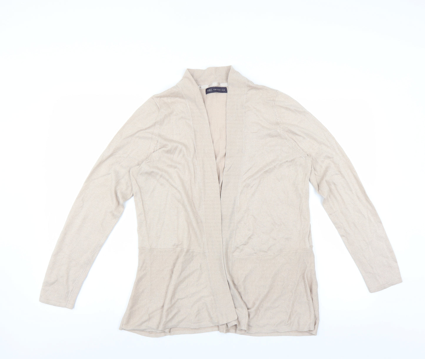 Marks and Spencer Womens Beige   Cardigan Jumper Size 16