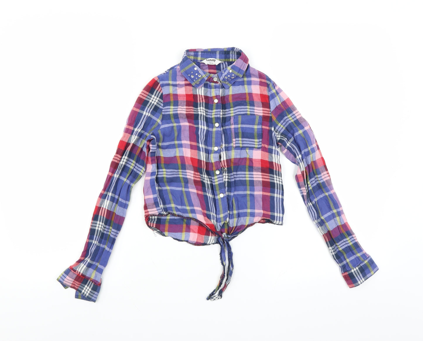 Tammy Girls Blue Plaid  Basic Casual Size 10 Years