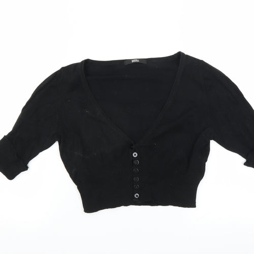 Marks and Spencer Womens Black   Shrug Jumper Size 8  - CROPPED
