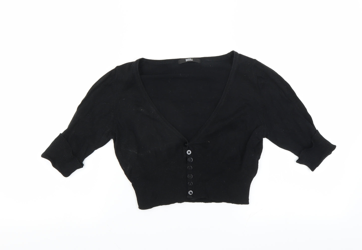 Marks and Spencer Womens Black   Shrug Jumper Size 8  - CROPPED