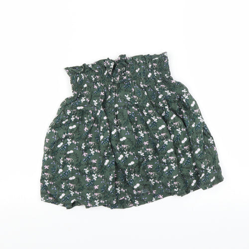 Dunnes Stores Girls Green Floral  A-Line Skirt Size 10 Years