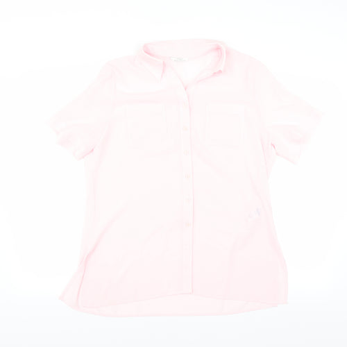 Marks and Spencer Womens Pink   Basic Button-Up Size 14