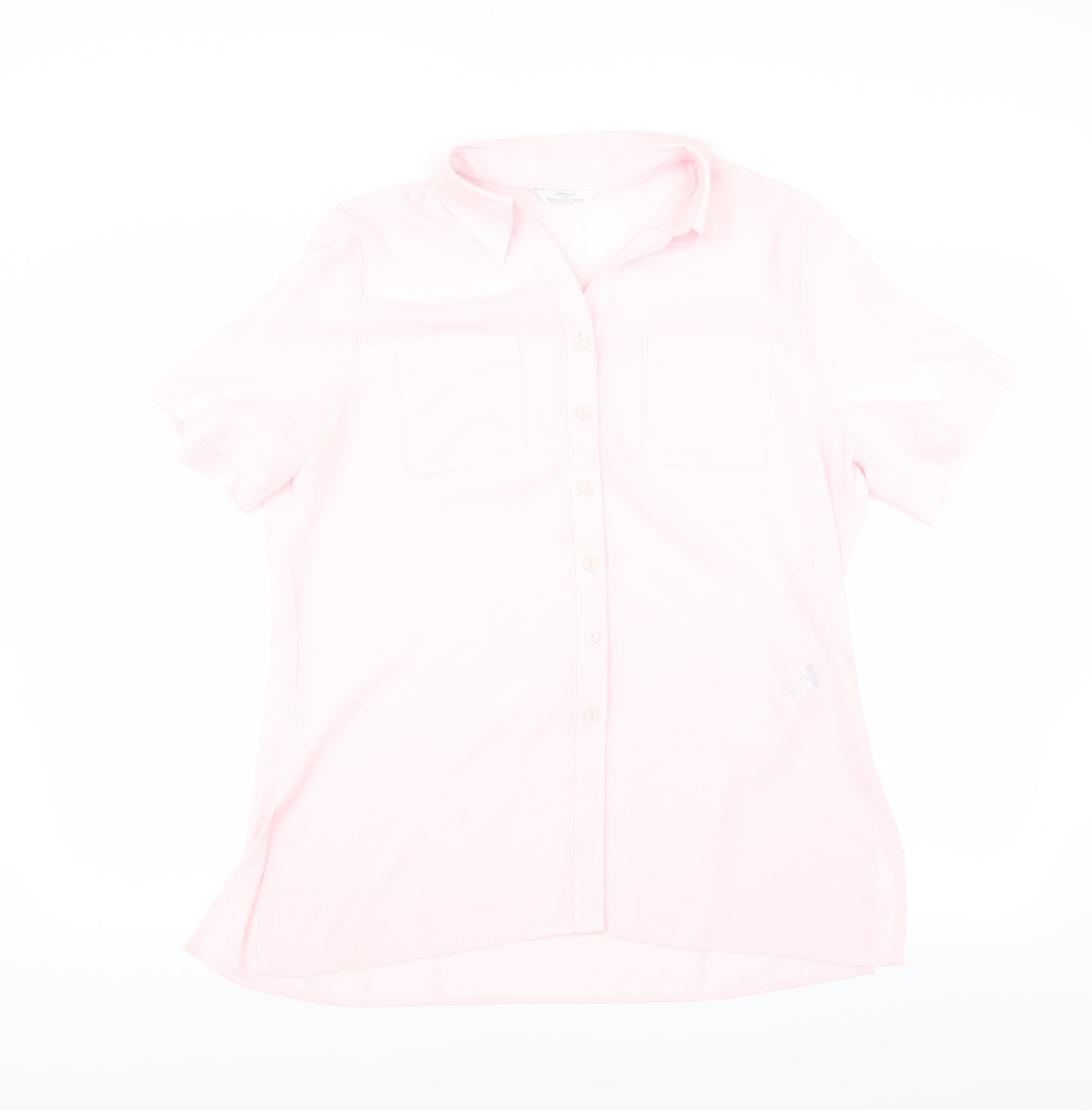 Marks and Spencer Womens Pink   Basic Button-Up Size 14