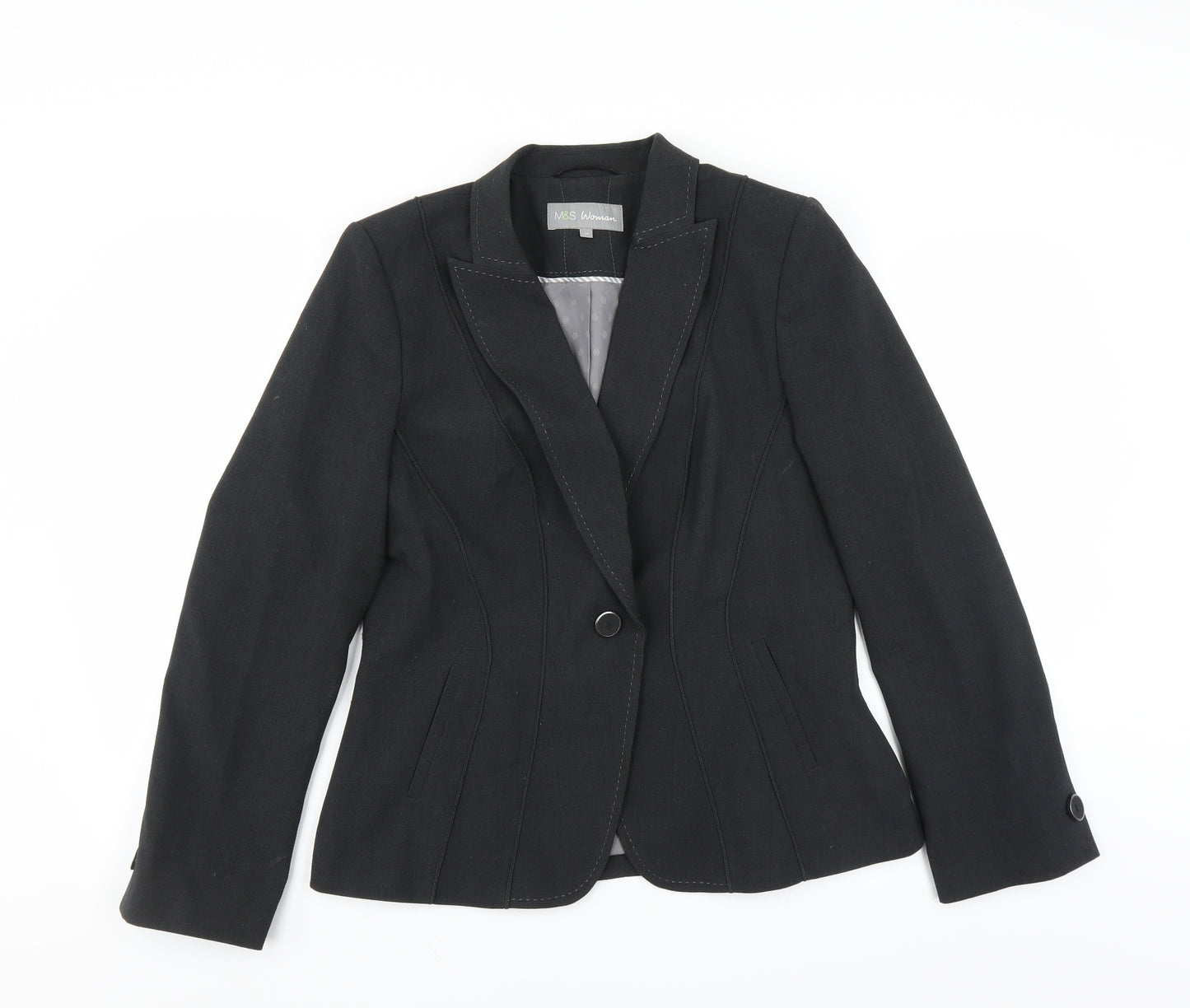 Marks and Spencer Womens Grey   Jacket Suit Jacket Size 14