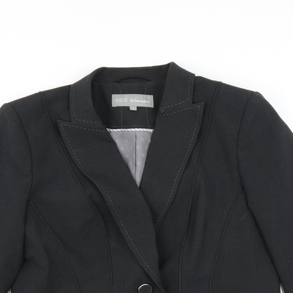Marks and Spencer Womens Grey   Jacket Suit Jacket Size 14