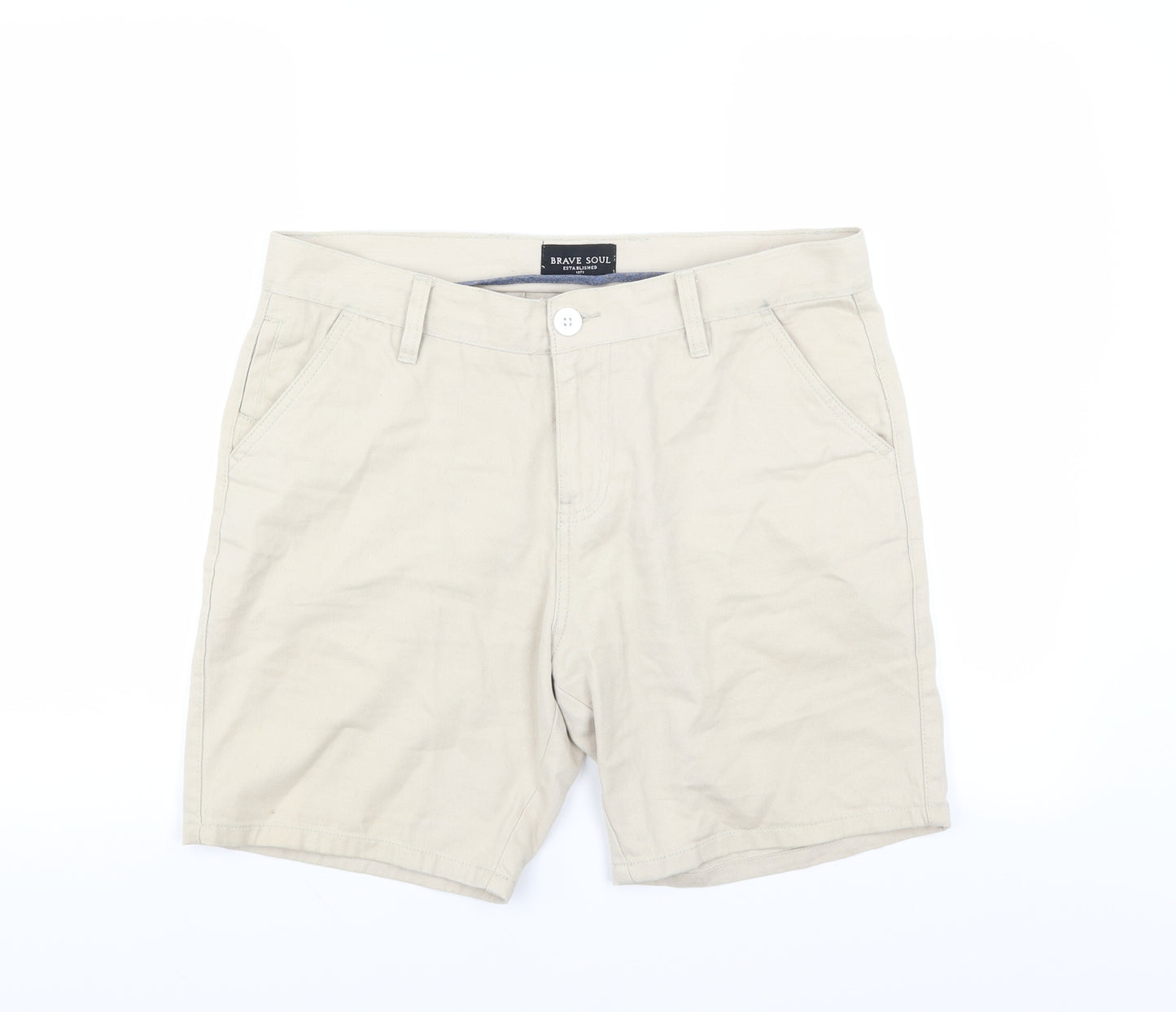 Brave Soul Mens Beige   Bermuda Shorts Size M