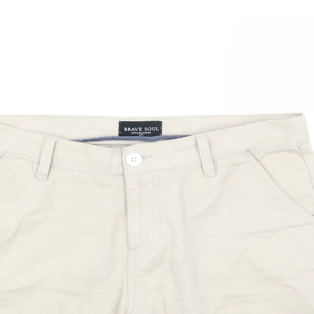 Brave Soul Mens Beige   Bermuda Shorts Size M