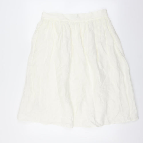 Zara Womens White   A-Line Skirt Size L