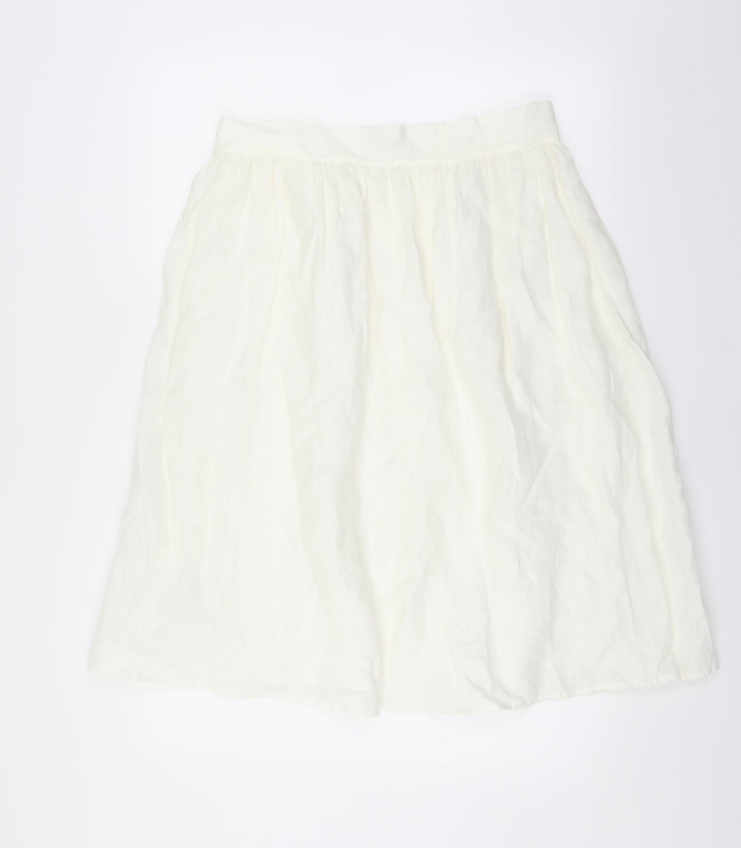 Zara Womens White   A-Line Skirt Size L