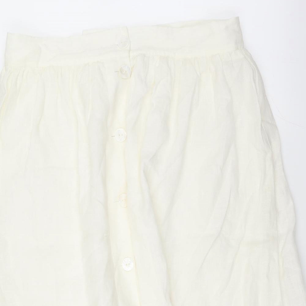 Zara Womens White   A-Line Skirt Size L