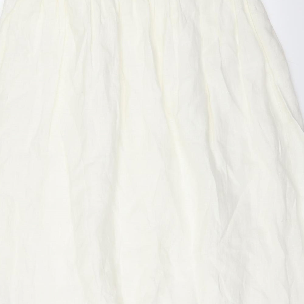 Zara Womens White   A-Line Skirt Size L