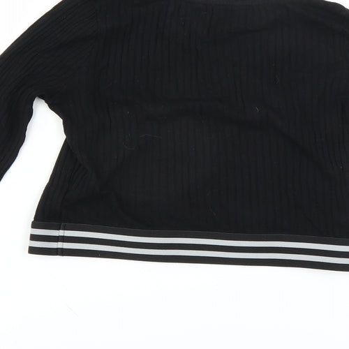 Candy Couture Girls Black   Basic T-Shirt Size 11 Years  - CROPPED