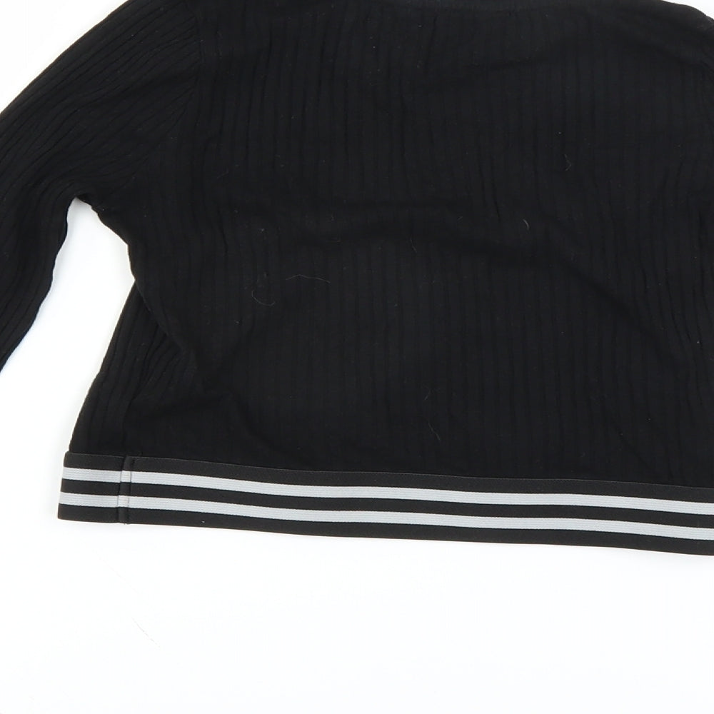 Candy Couture Girls Black   Basic T-Shirt Size 11 Years  - CROPPED