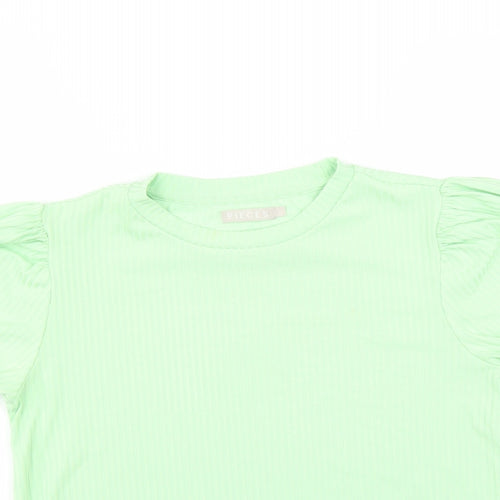 Pieces Womens Green   Basic T-Shirt Size XS