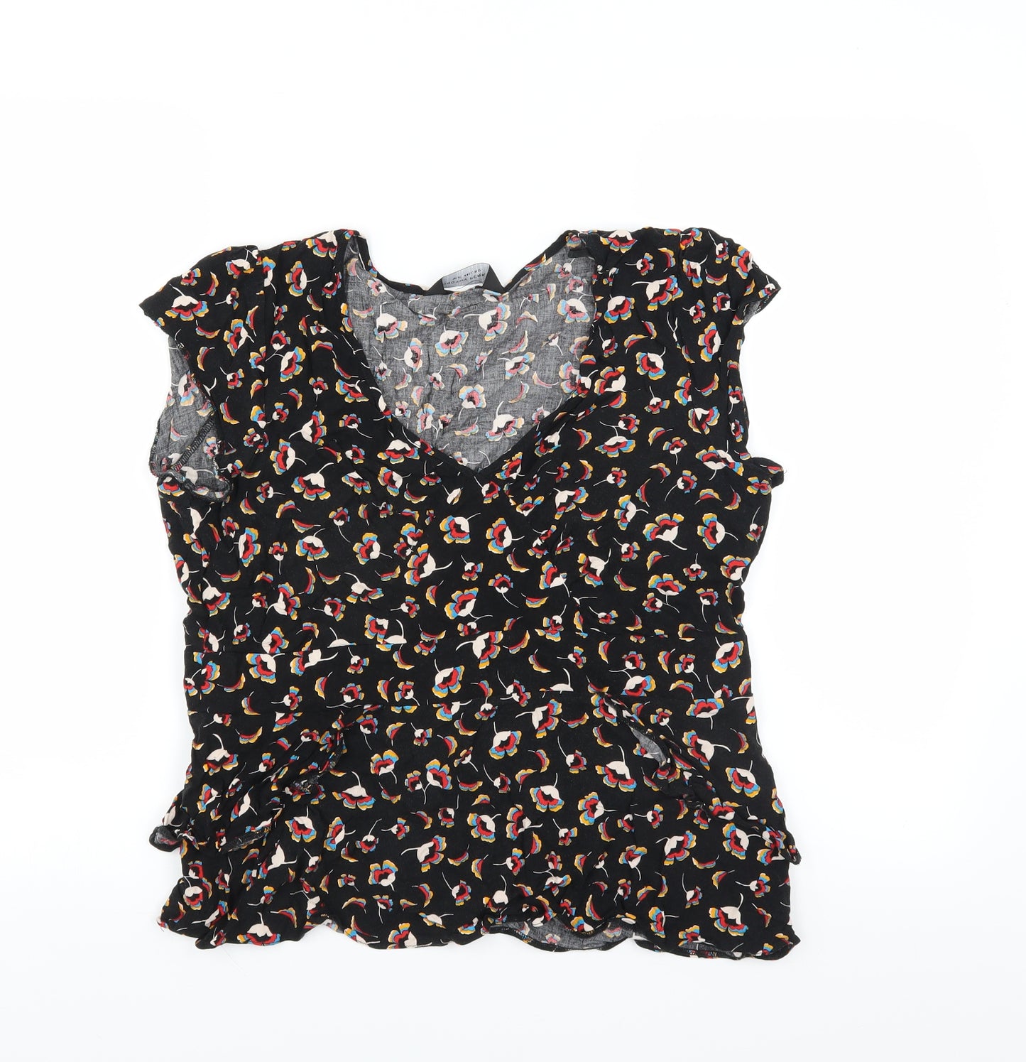 Dorothy Perkins Womens Black Floral  Basic Blouse Size 16