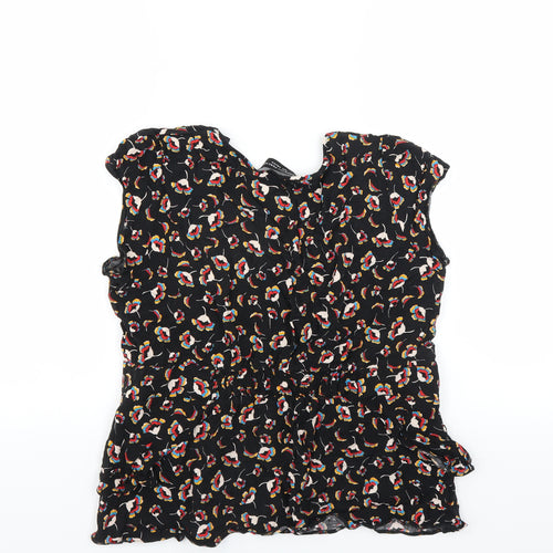 Dorothy Perkins Womens Black Floral  Basic Blouse Size 16