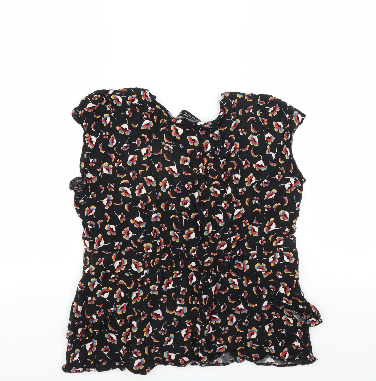 Dorothy Perkins Womens Black Floral  Basic Blouse Size 16